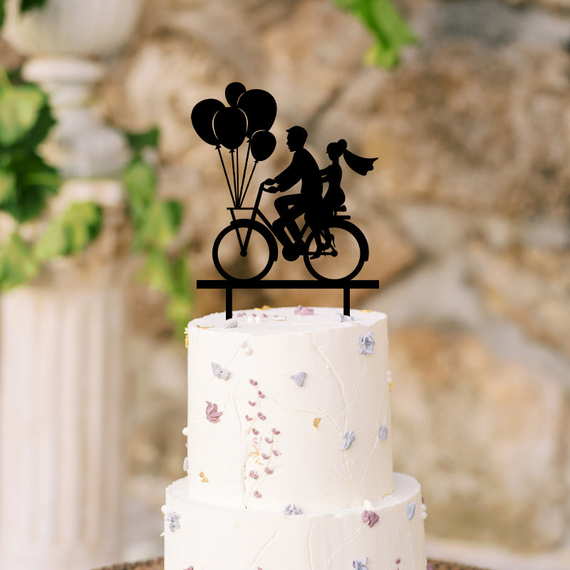 Cake Topper sposi in bici