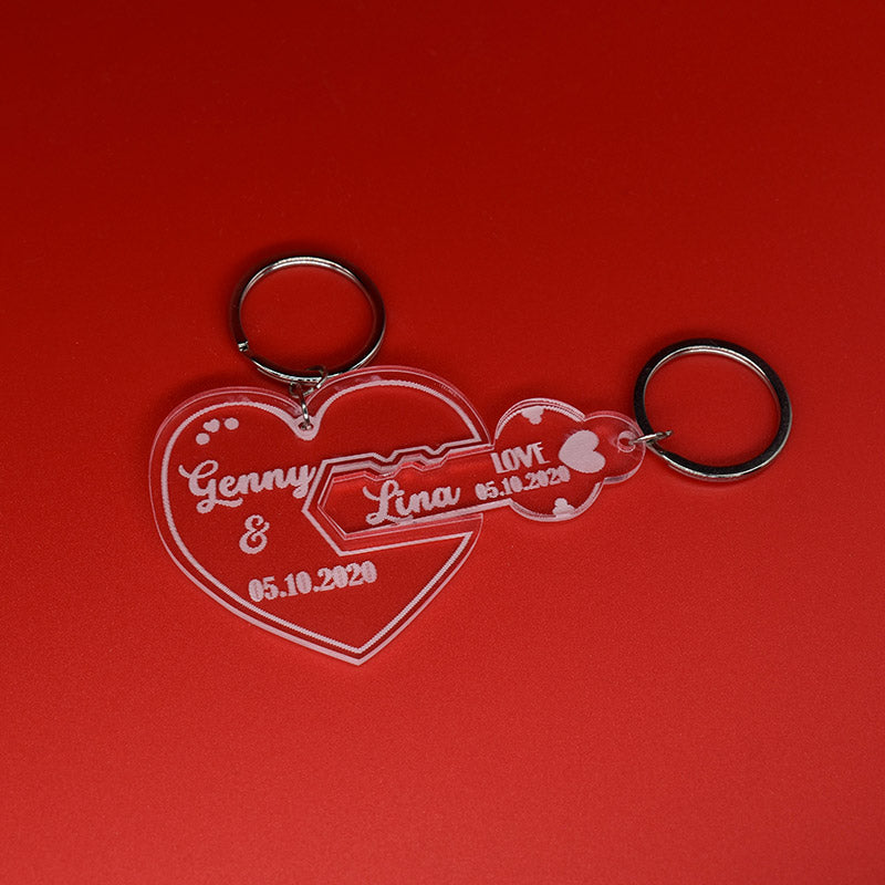 Portachiavi Cuore e Chiave