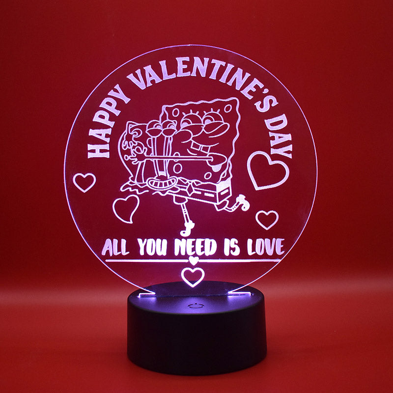 Lampada 3D Happy Valentine's Day