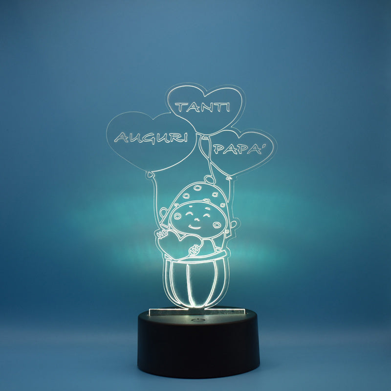 Lampada 3D Tanti Auguri Papà