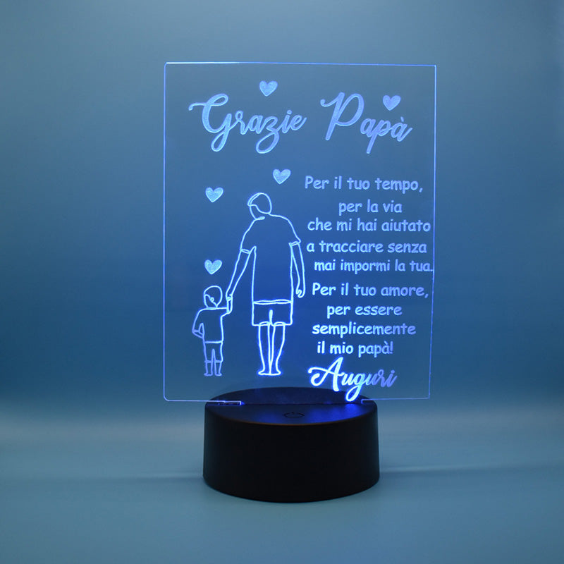 Lampada 3D Grazie Papà