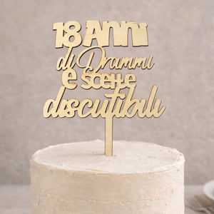 Cake Topper 18 anni di drammi