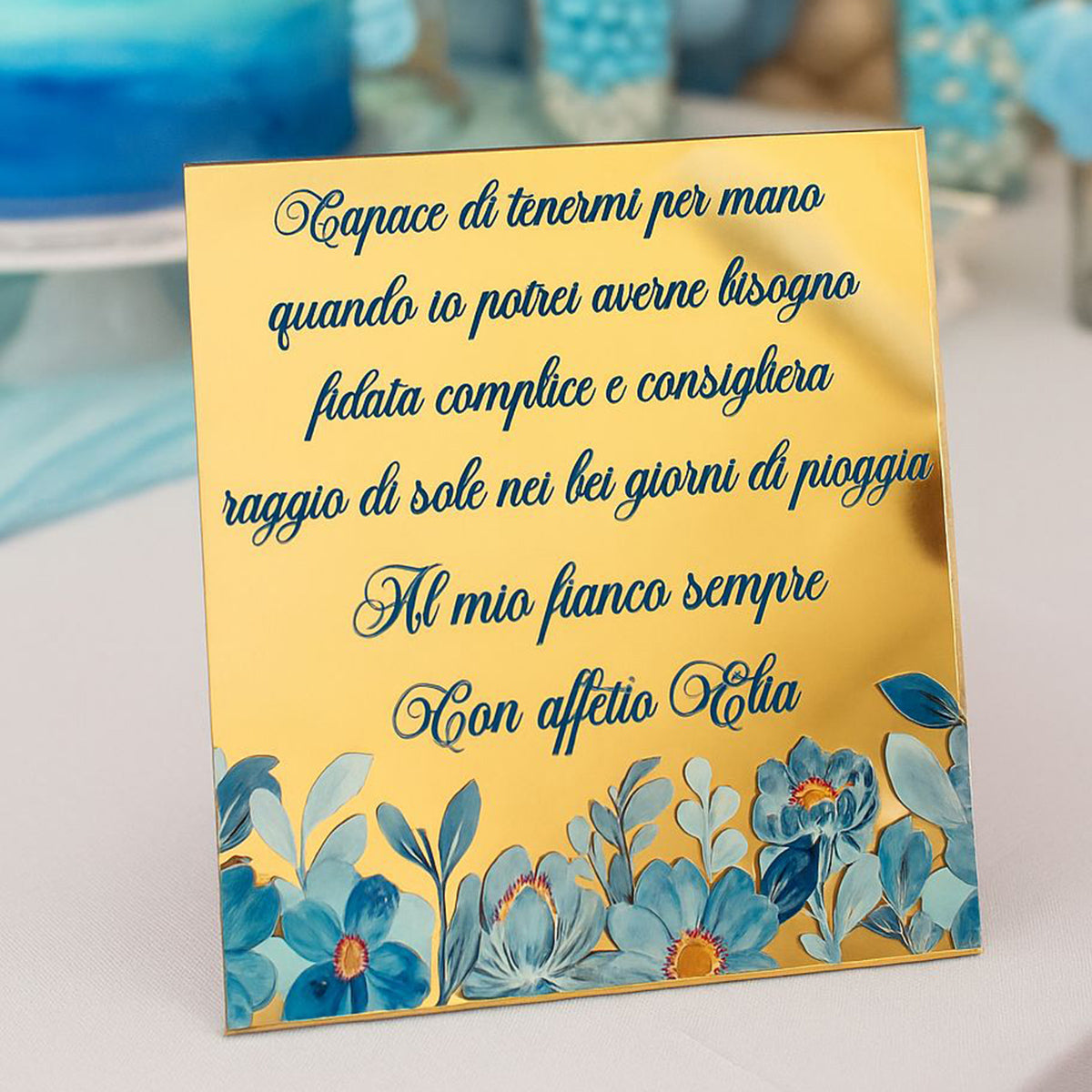 Targhetta Blue Flowers