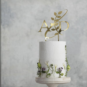 Cake Topper Iniziali con alloro