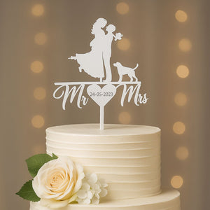 Cake Topper Sposi con cane