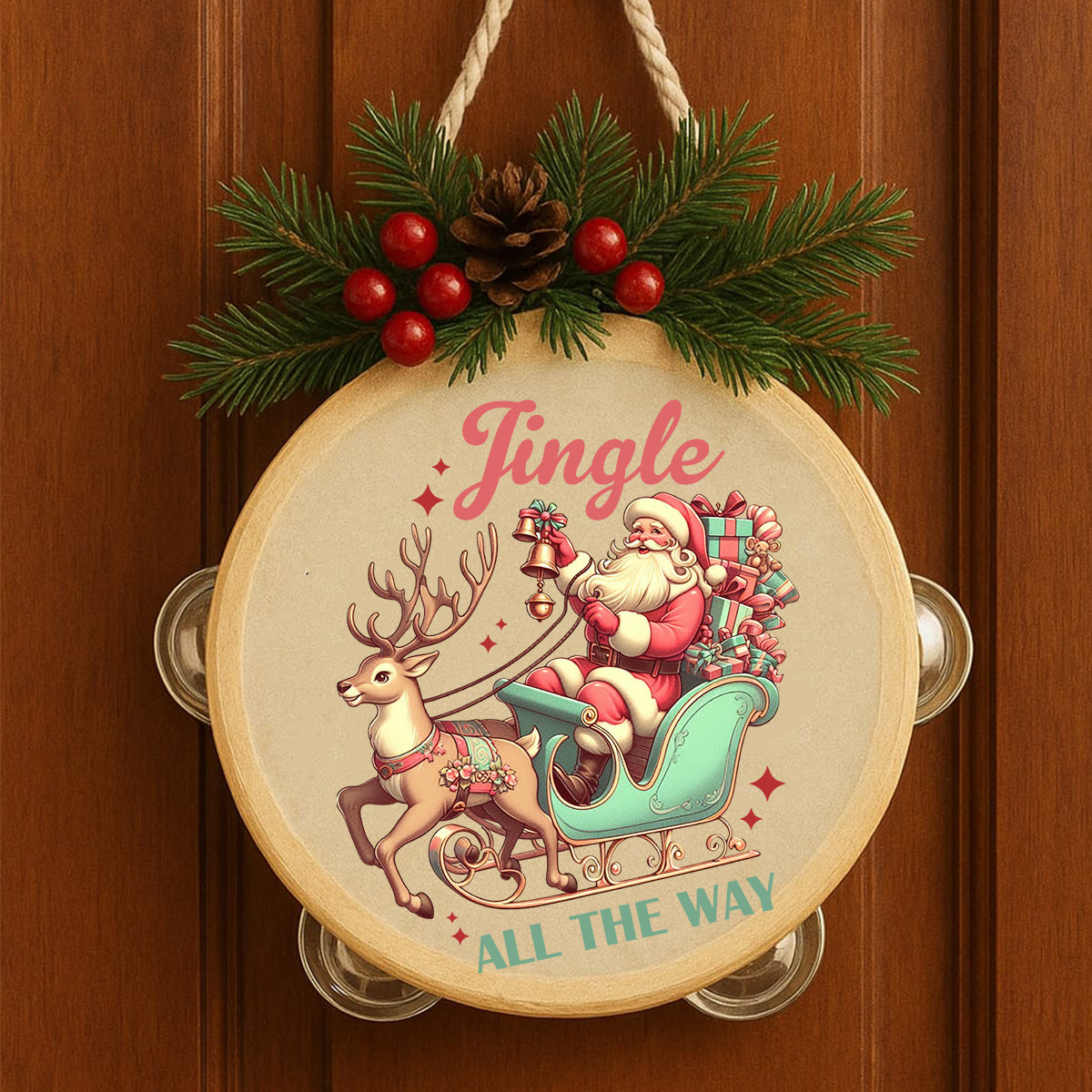 Fuoriporta Tamburello Babbo Natale