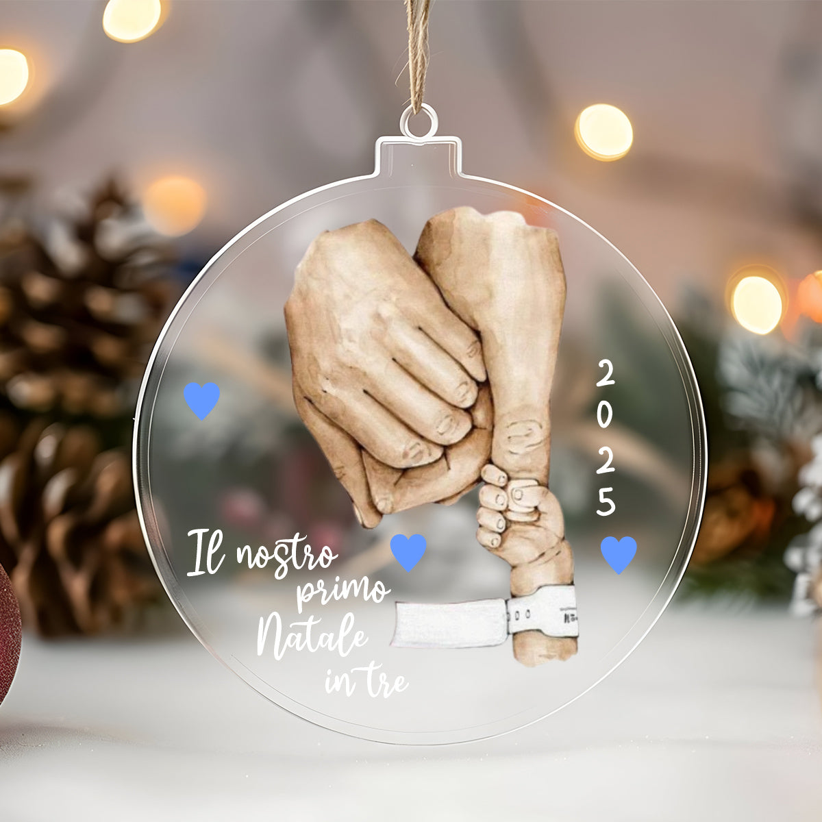 Pallina Primo Natale in Tre