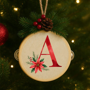 Tamburello con Iniziale Natalizia