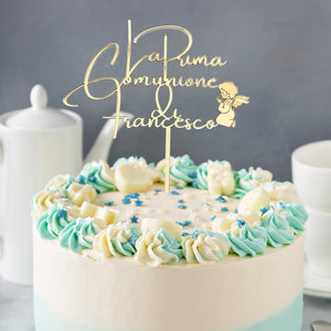 Cake topper ''Prima Comunione'' con angioletto