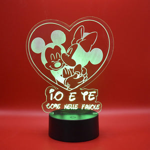 Lampada 3D Minnie e Topolino