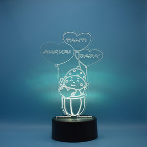Lampada 3D Tanti Auguri Papà