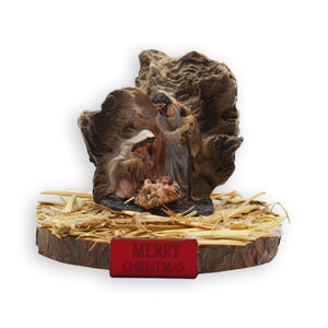 Presepe grotta Merry Christmas