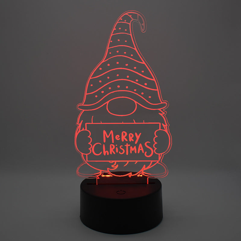 Lampada 3D Gnomo Merry Christmas