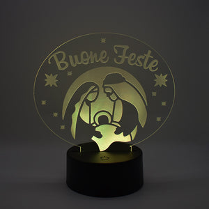 Lampada 3D Presepe Buone Feste