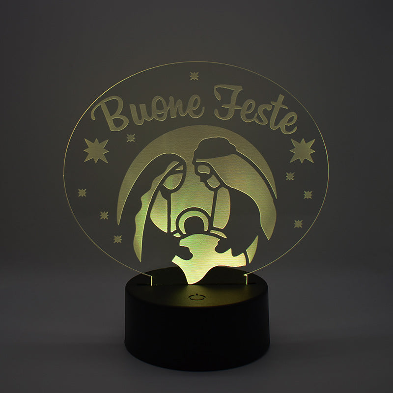 Lampada 3D Presepe Buone Feste