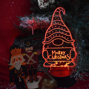 Lampada 3D Gnomo Merry Christmas