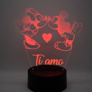 Lampada 3D Topolino e Minnie