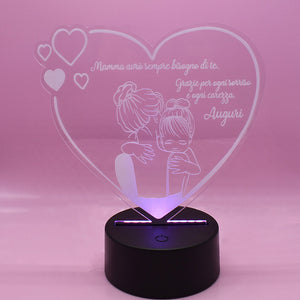 Lampada 3D Mamma e Figlia